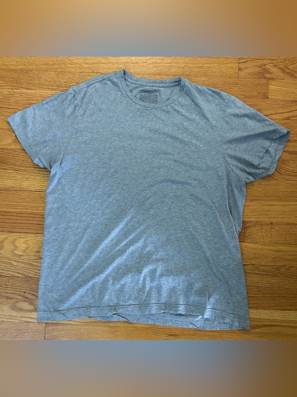 Alfani T-Shirt Men’s Large Gray Crew Neck Tee 100% Cotton Casualwear Shirt